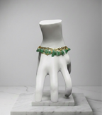 Zümrüt Yeşili Aventurin Doğal Taşlı Çelik Bileklik - Gold Zincir Detaylı