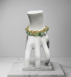 Doğanın Enerjisi: Dolgulu Çelik Zincirli Açık Yeşil Doğal Taş Bileklik