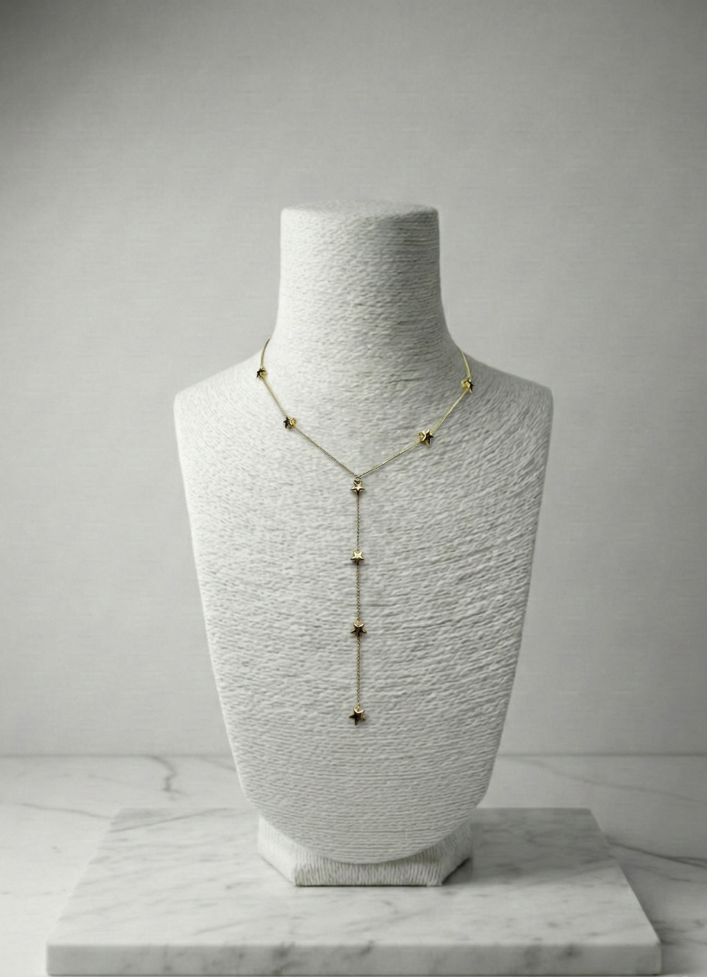 Altın Rengi Minimal Yıldız Motifli Uzun Y Kolye