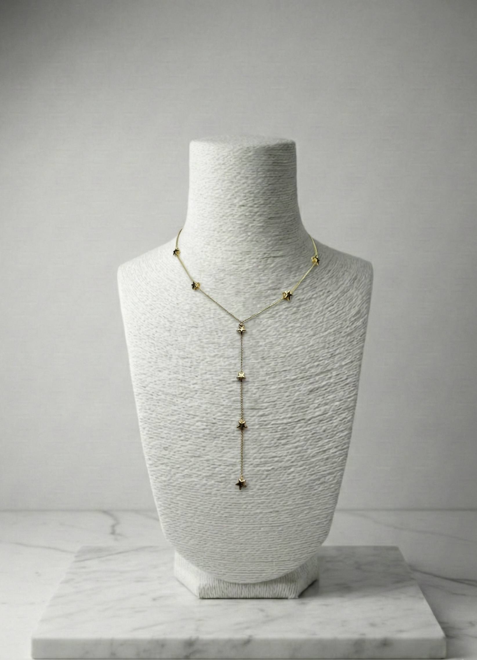 Altın Rengi Minimal Yıldız Motifli Uzun Y Kolye