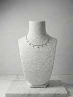 Gümüş Rengi Dalgalı Kıvrımlı Zirkon Sallantılı Choker Kolye