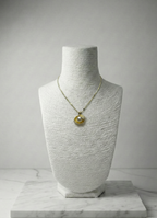 Sedefli İnci ve Taş Detaylı Altın Rengi Kolye