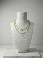 Göz Kamaştıran İkili: İnce Zirkon Detaylı ve Kalın Halka Zincirli Altın Rengi Kolye Seti