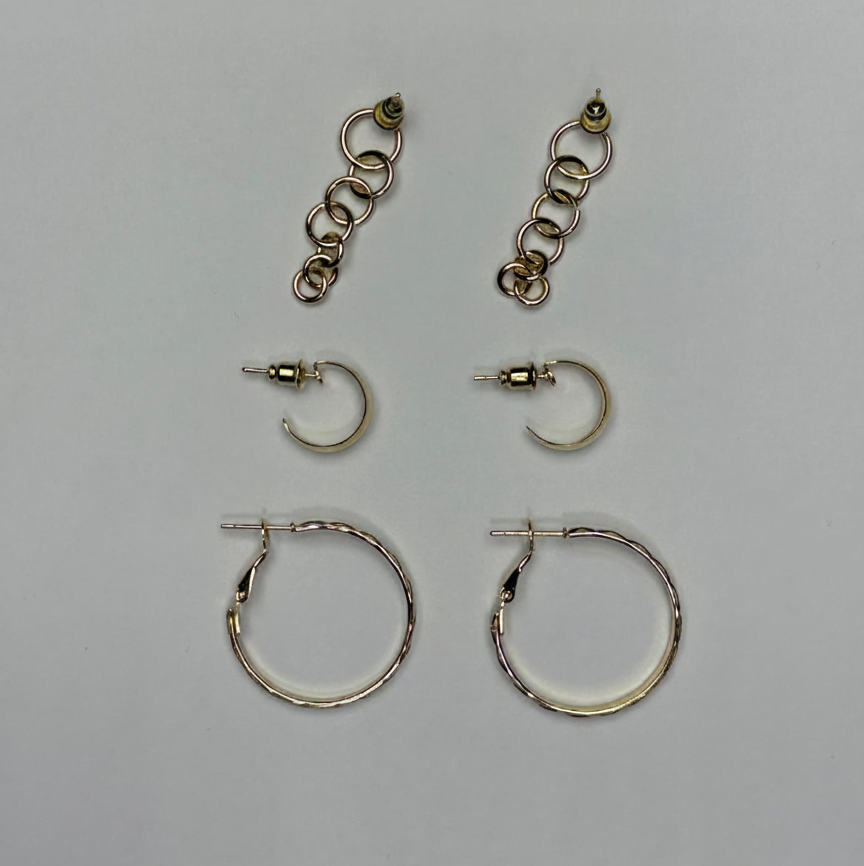 6'lı Yıldızlı ve Burgu Halka Küpe Seti – Alrın Renk