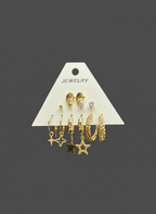 Deniz Esintisi ve Parıltı: Trend 6'lı Çoklu Küpe Kombini