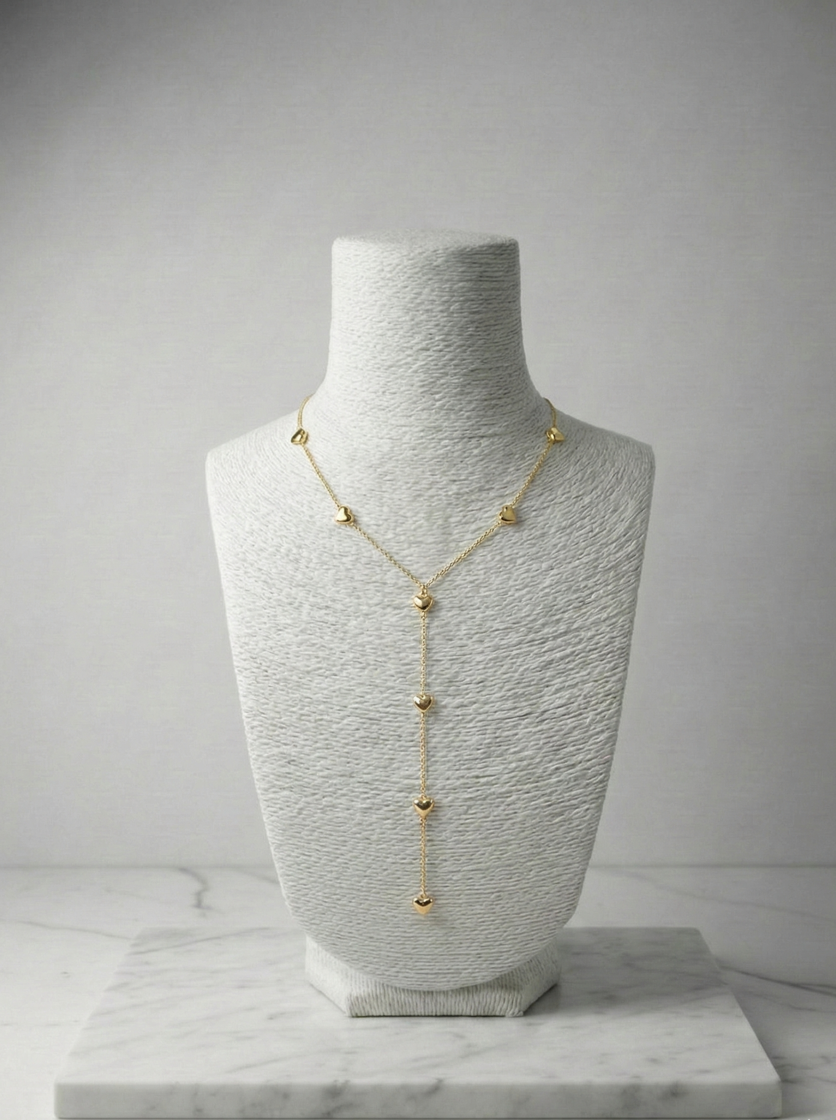 Zarif Aşk: Çelik Y Zincirli, Minik Kalp Detaylı Gold Kolye