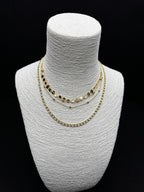 Yaz Rüyası: Işıltılı Pullu ve Zincir Detaylı Dört Katmanlı Altın Rengi Kolye Seti