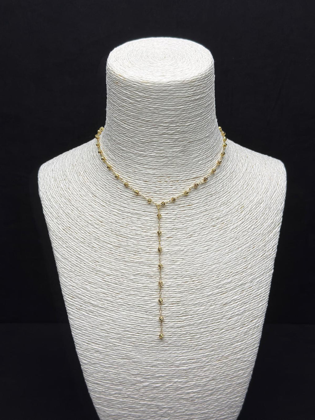 Işıltılı Dorika Top Detaylı Altın Rengi Y Formlu (Lariat) Kolye - Trend ve Çekici