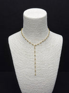 Zarif Top Boncuklu: Altın Tonu Çelik Y Zincir Kolye