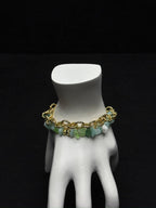 Doğanın Enerjisi: Dolgulu Çelik Zincirli Açık Yeşil Doğal Taş Bileklik