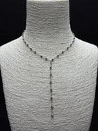 Zarif Top Boncuklu: Gümüş Tonu Çelik Y Zincir Kolye