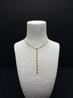 Gökkuşağı Işıltısı: Çok Renkli Taşlı Çelik Y (Lariat) Zincir Kolye